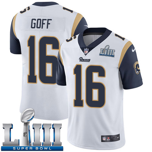 Men Los Angeles Rams #16 Goff white Nike Vapor Untouchable Limited 2019 Super Bowl LIII NFL Jerseys->oakland athletics->MLB Jersey